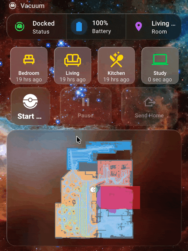 Selective room cleaning demo